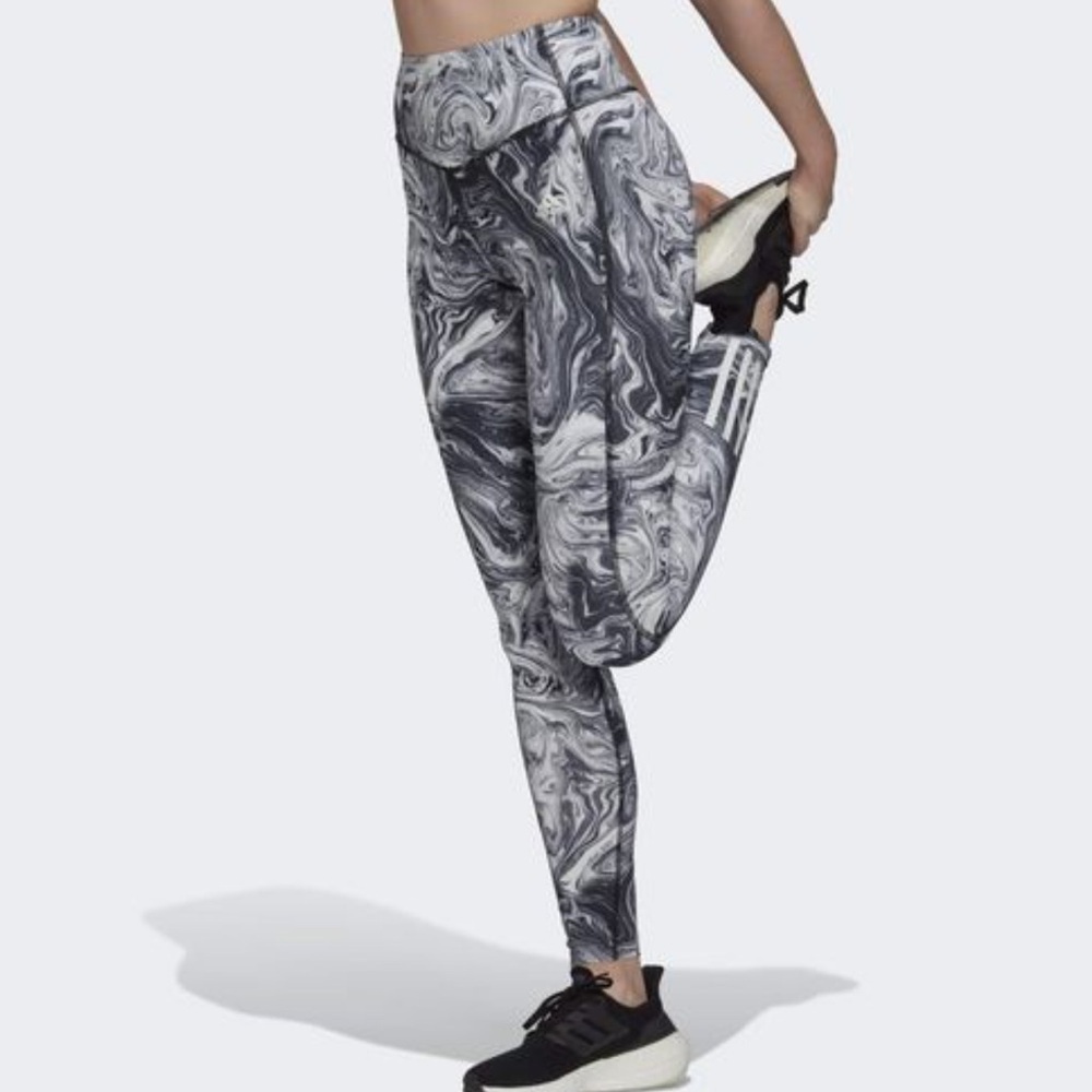 HYPERGLAM AEROREADY TRAINING HIGH-RISE MARBLE-PRINT TIGHTS